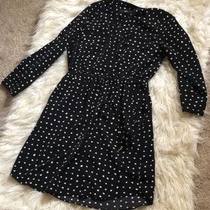 Women’s small polka dot dress with drawstring